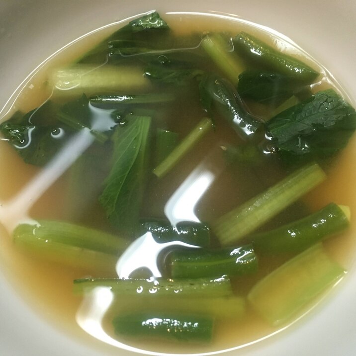 小松菜、いんげんの味噌汁